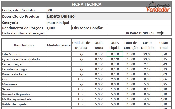 Guia Passo A Passo De Como Montar Uma Ficha Técnica Para Restaurante 4796